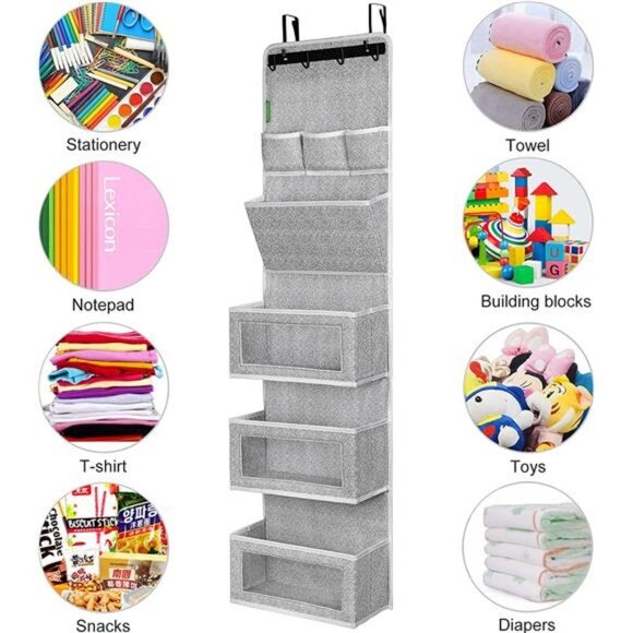 All-IN-ONE Over the Door Organizer, Super Behind the Door Storage Organizer - Picture 5 of 7